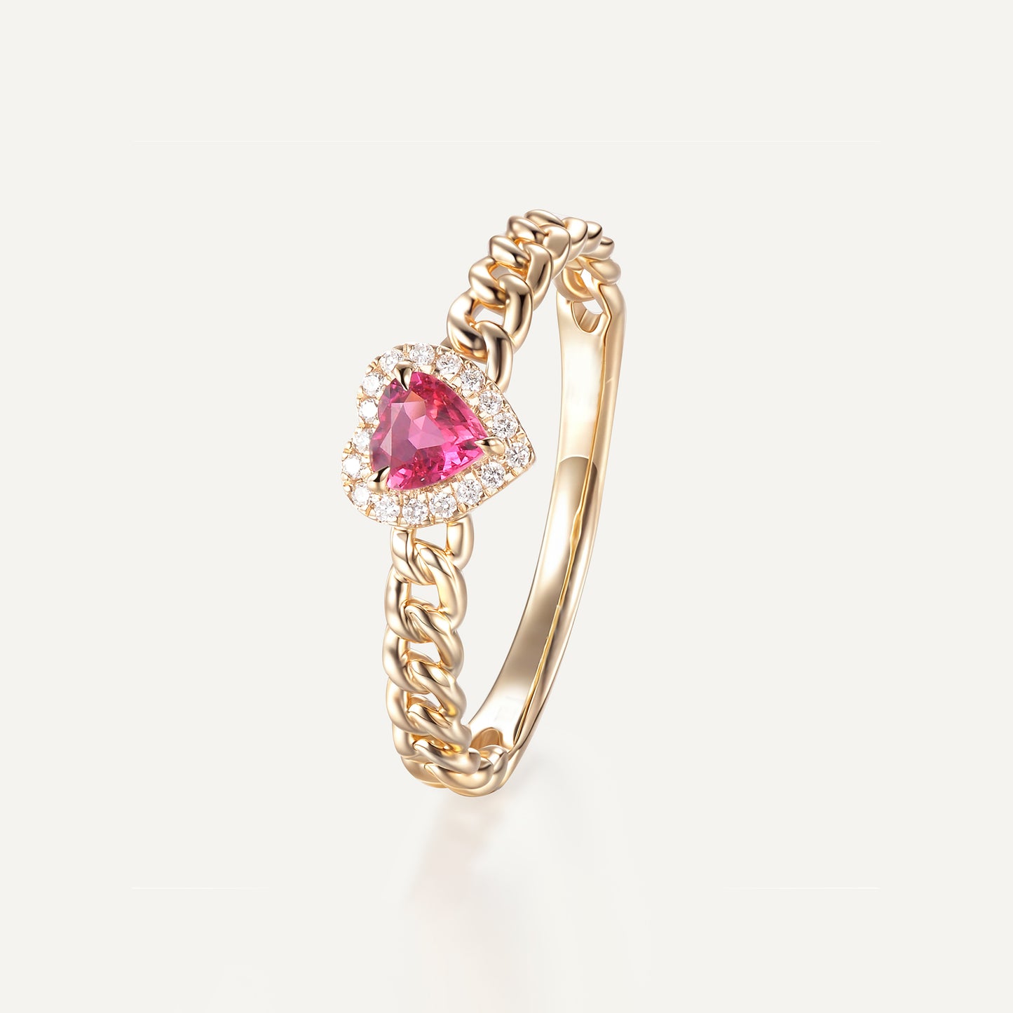 Crimson Heart Ring | 18K yellow gold