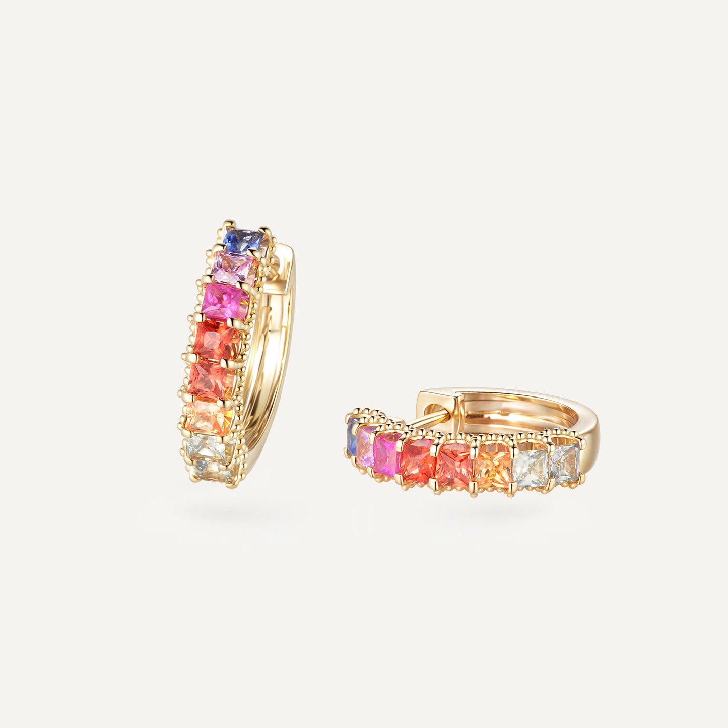 Rainbow Sugar Earrings | 18K yellow gold | Natural Colored Sapphires