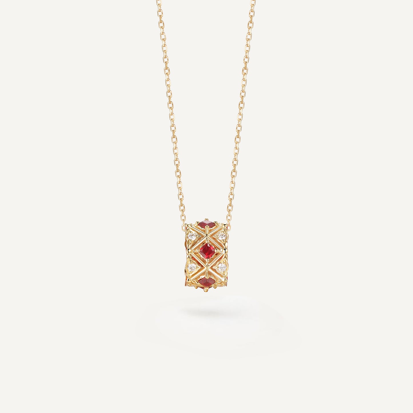 Ruby Crucis Eternum Necklace | 18k yellow gold