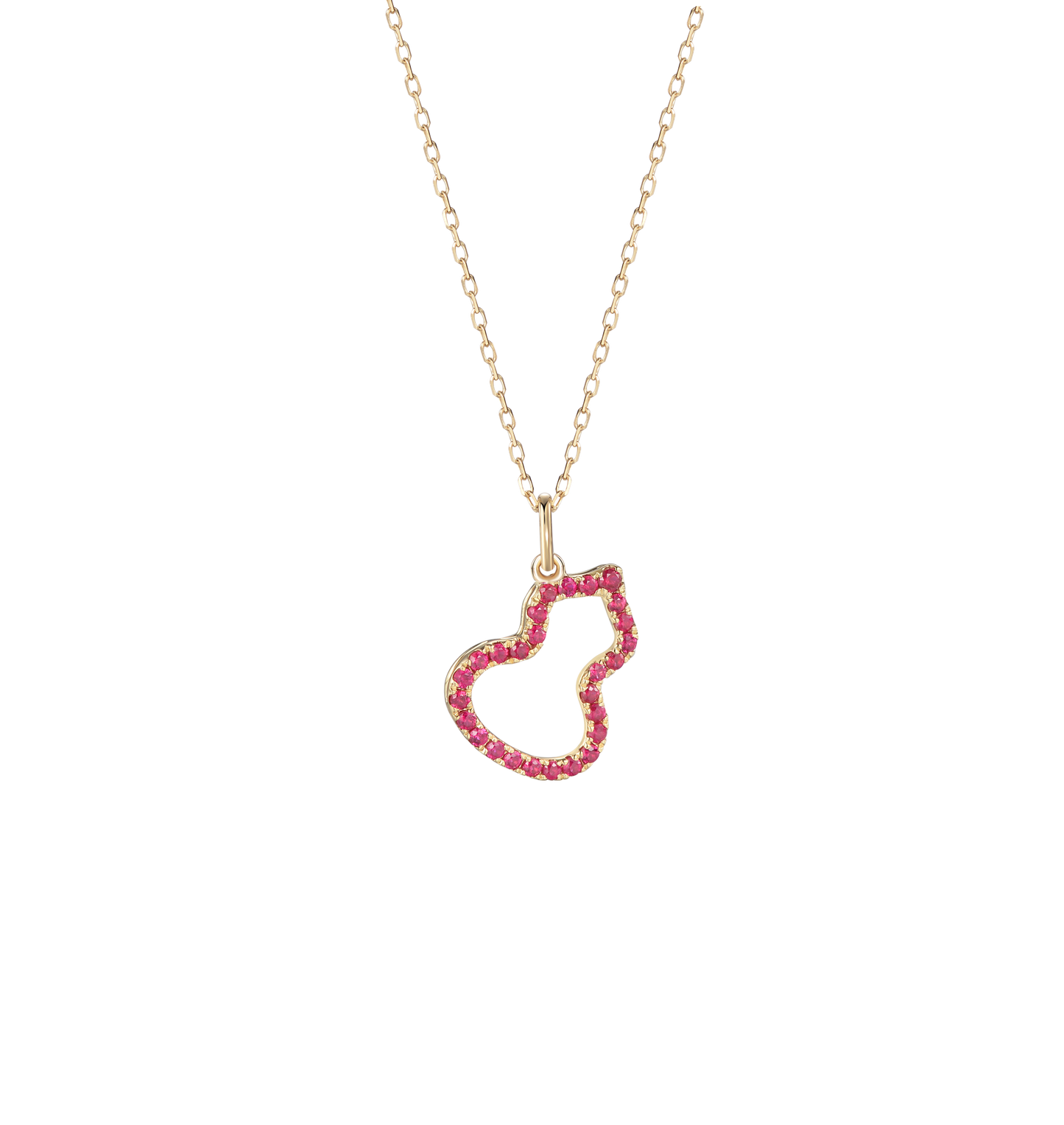 Crimson Ruby Gourd Necklace | 18K yellow gold