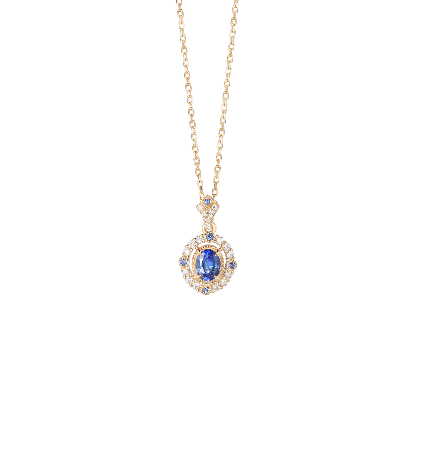 Sapphire Mirage Diamond Necklace | 18k Gold | Natural Gemstone