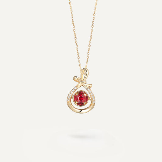 Fortune Swing Ruby Necklace | 18k Yellow Gold | Natural Gemstone