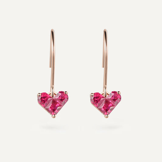 Ruby Love KnoT Earrings | 18K Rose Gold | Natural Gemstone