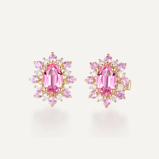 Sakura Blossom Sapphire Earring | 18k yellow gold | Natural Gemstone