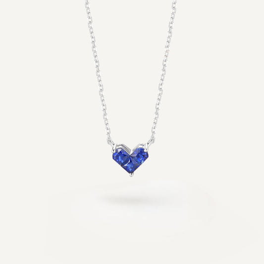 Sapphire Love Knot Clavicle Necklace | 18K gold | Natural Gemstone