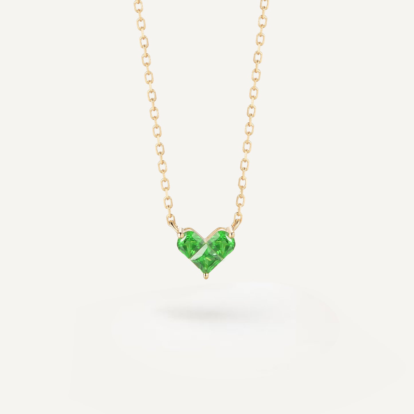 Tsavorite Love Knot Clavicle Necklace | 18K gold