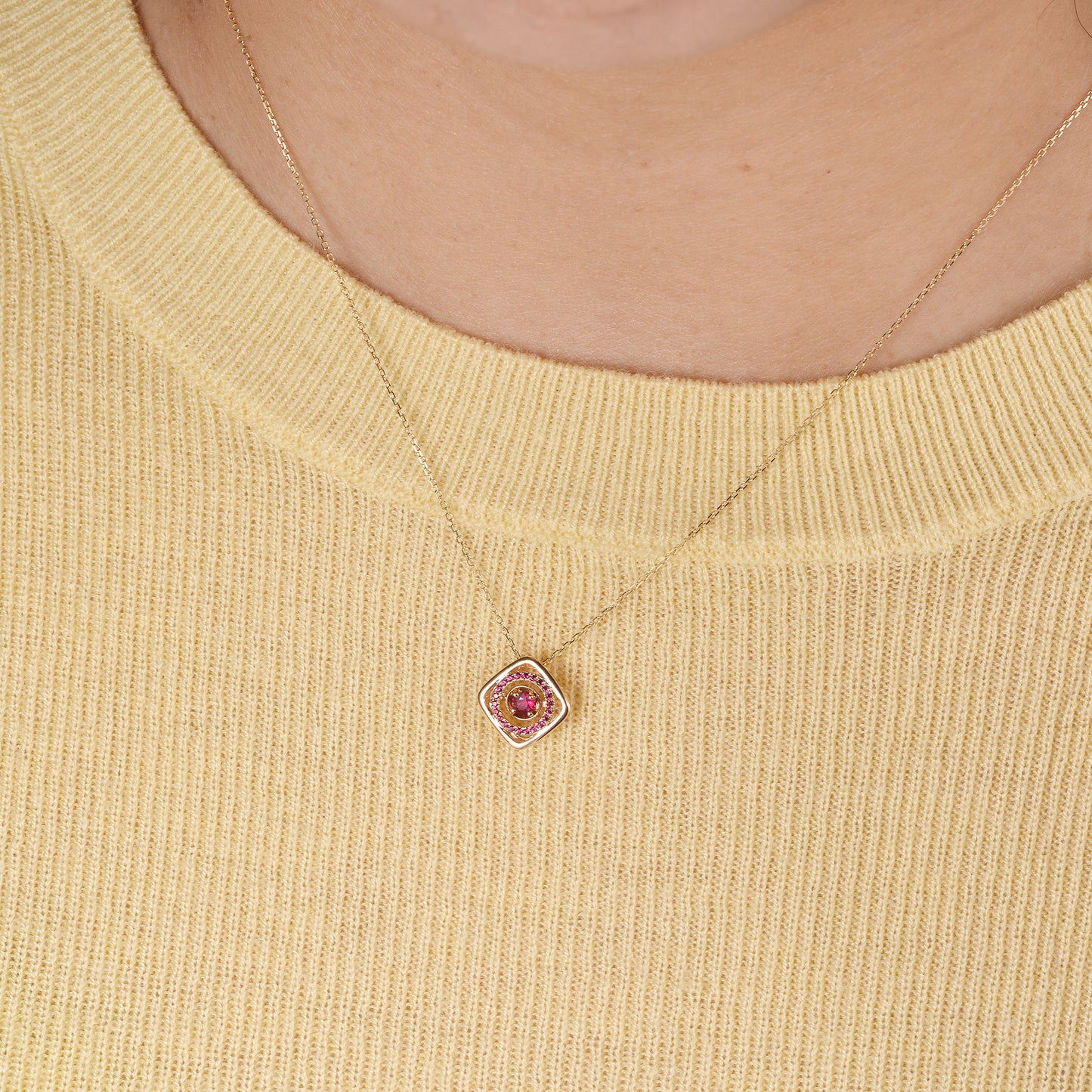 Celestial Rhythm Ruby Necklace | 18k yellow gold