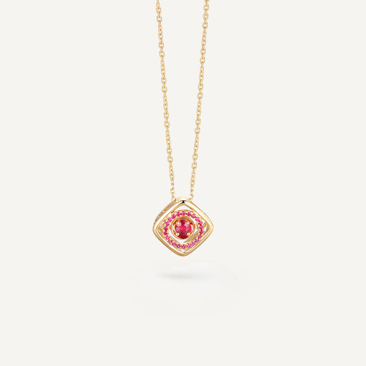 Celestial Rhythm Ruby Necklace | 18k Yellow Gold | Natural Gemstone