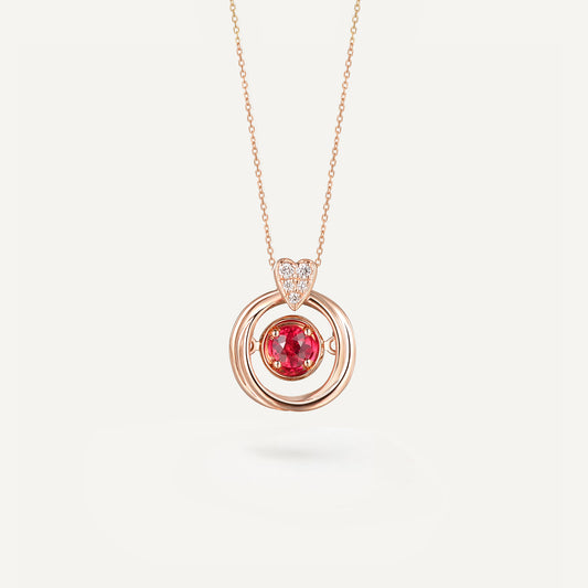 Passion Pulse Ruby Necklace | 18k Rose Gold | Natural Gemstone