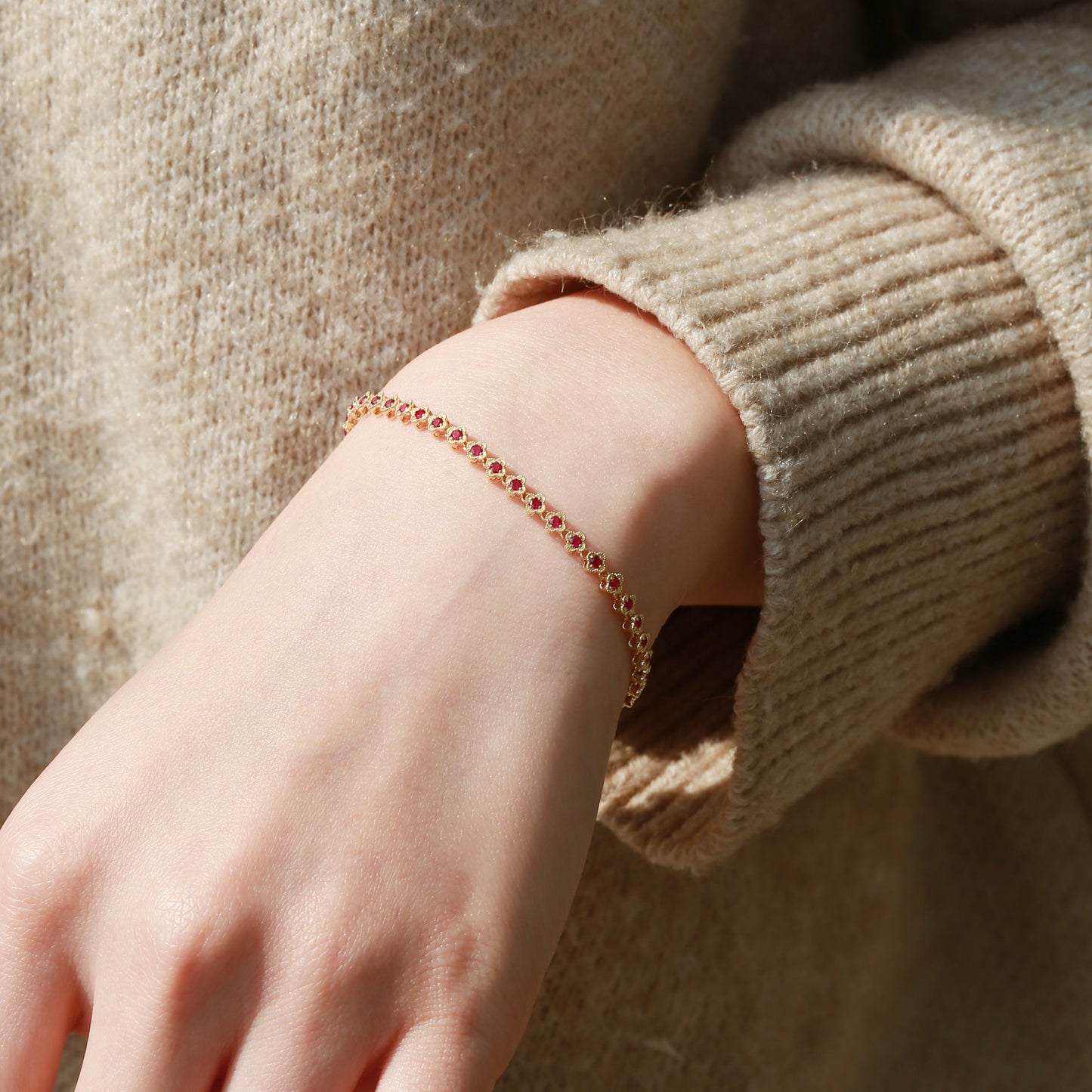 Ruby Fortune Bracelet | 18K gold | Natural Gemstone