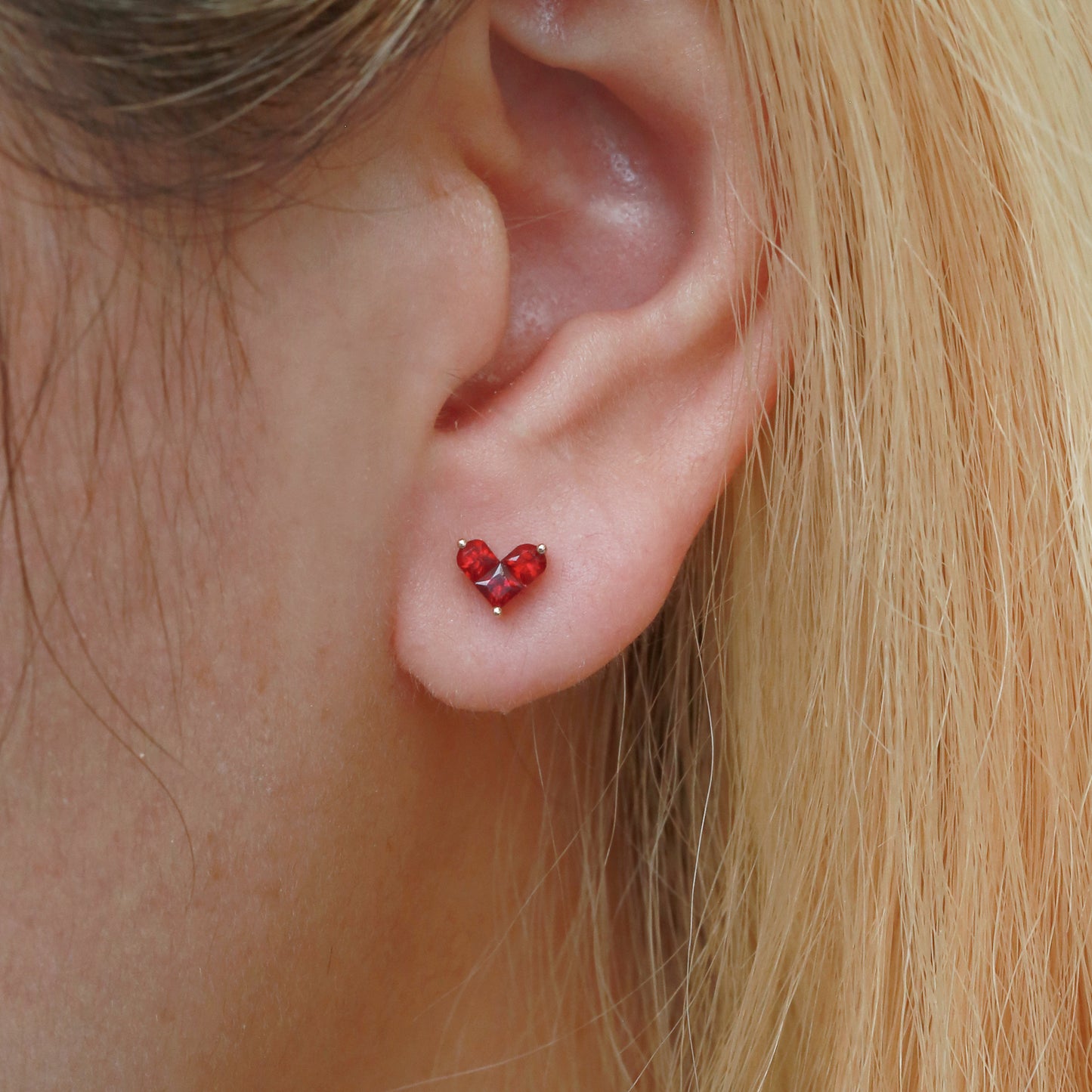 Ruby Love KnoT Stud Earrings | 18K rose gold