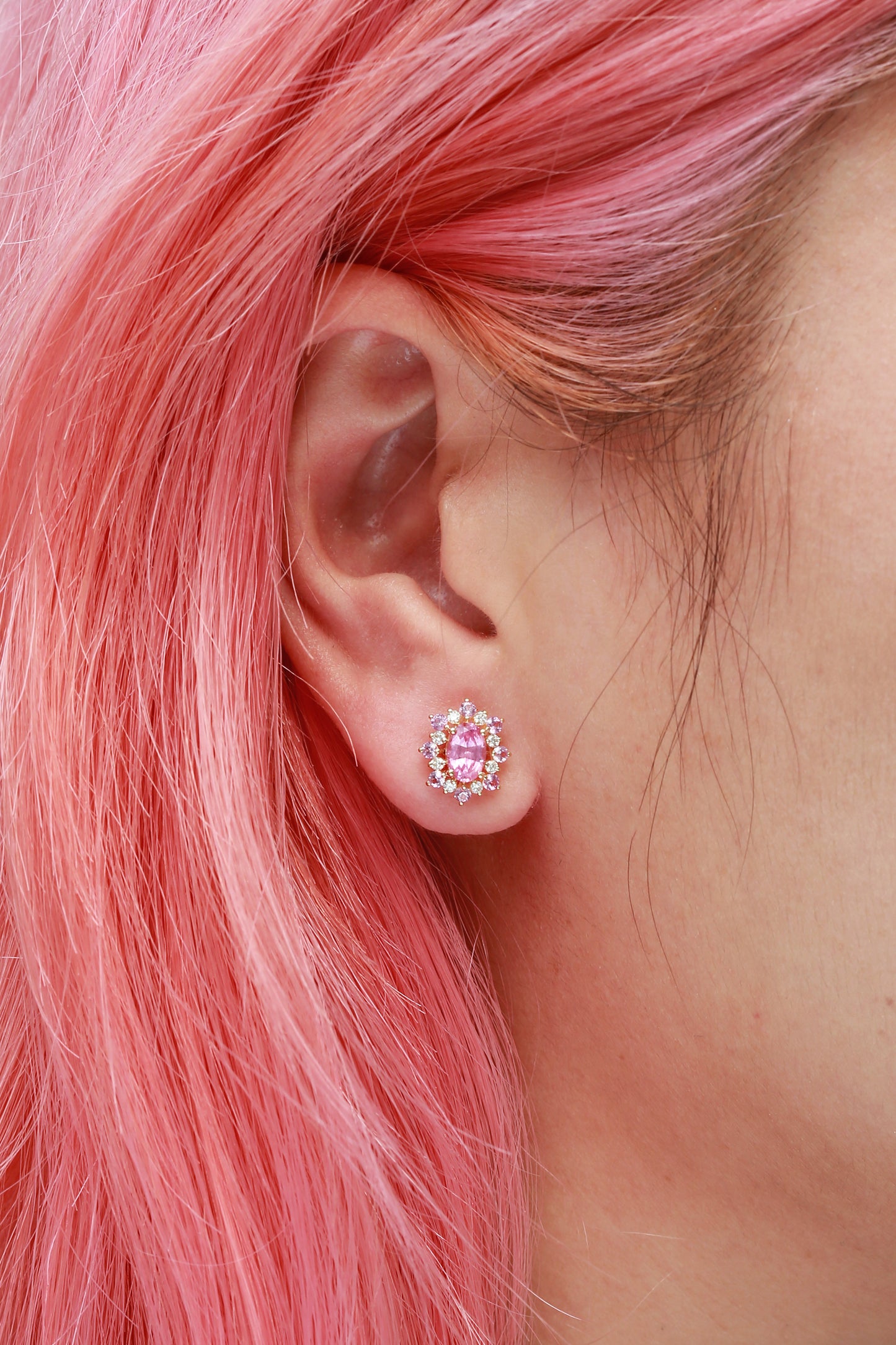 Sakura Blossom Sapphire Earring | 18k yellow gold | Natural Gemstone