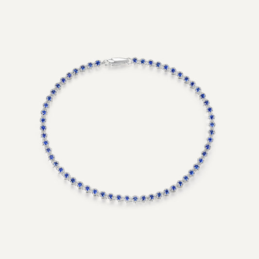 Sapphire Fortune Bracelet | 18K white gold | Natural Gemstone