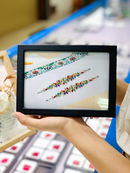 C4 matching box "Rainbow Flying Between Wrists" 6.662ct Rainbow Bracelet