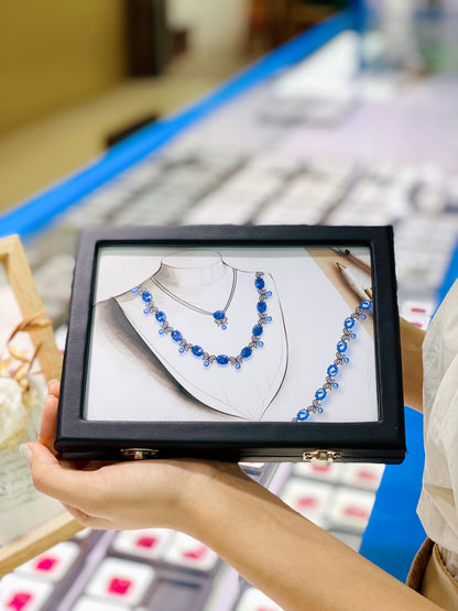 C13 Matching Box "Ocean Blue Encounter" 4.296ct Sapphire Necklace