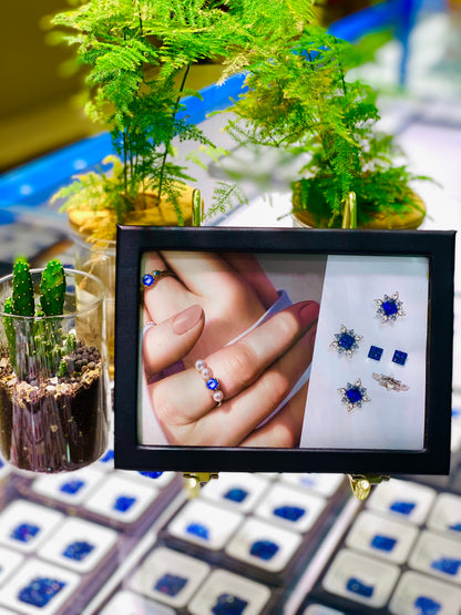 C14 Matching Box "Traveling Through the Galaxy" 1.78ct Royal Blue Sapphire Earrings