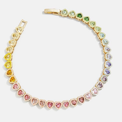 Gemstone Set Heart-Shaped Sapphire Bracelet
