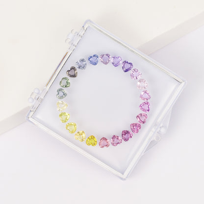 Gemstone Set Heart-Shaped Sapphire Bracelet