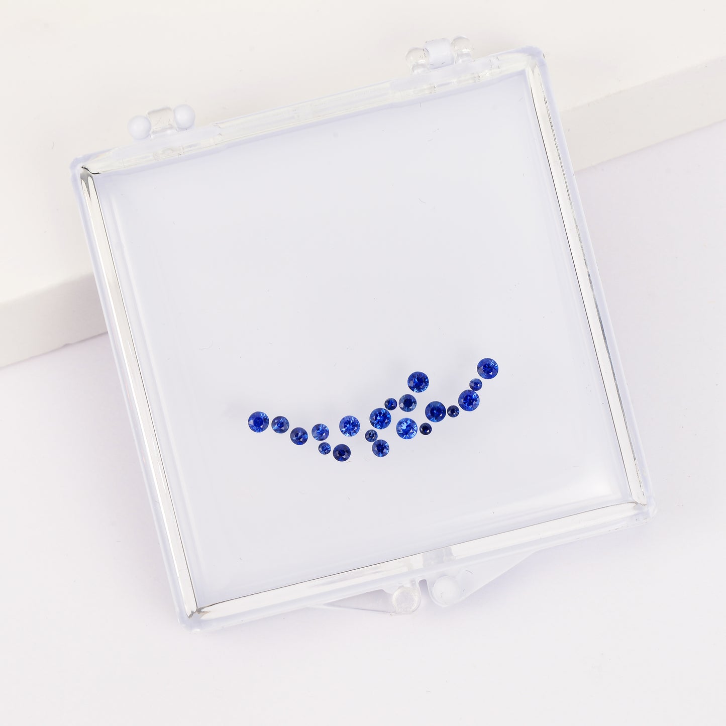 Gemstone set box 1.4~2.3mm round sapphire full star collar necklace