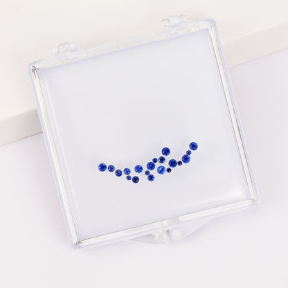 Gemstone set box 1.4~2.3mm round sapphire full star collar necklace