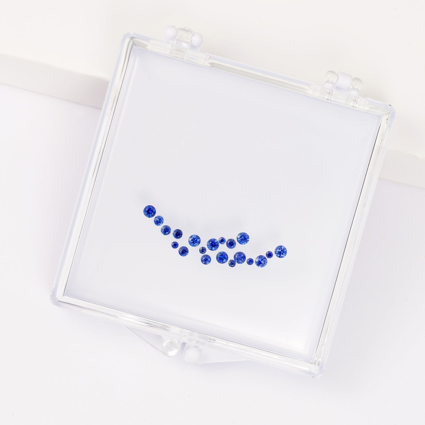 Gemstone set box 1.4~2.3mm round sapphire full star collar necklace