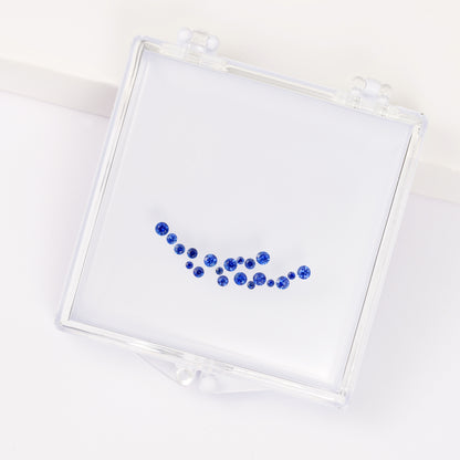 Gemstone set box 1.4~2.3mm round sapphire full star collar necklace
