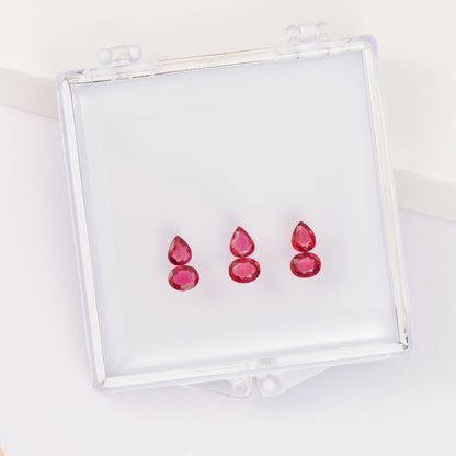 Gemstone set box with 4*5mm ruby gourd pendant.