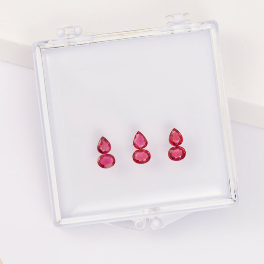 Gemstone set box with 4*5mm ruby gourd pendant.