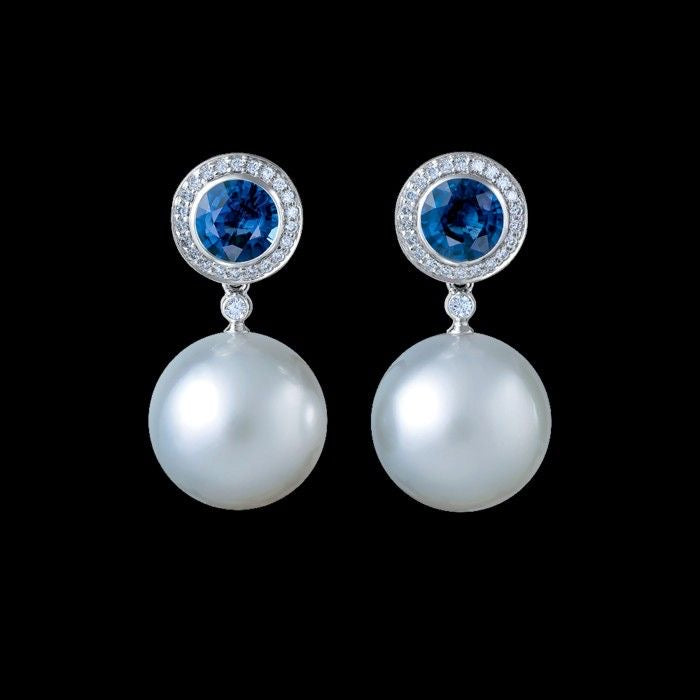 0.36ct matched round sapphire earrings