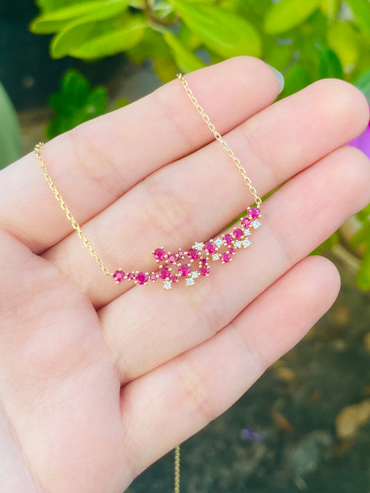 Ruby Starry Night Necklace 18K Yellow Gold