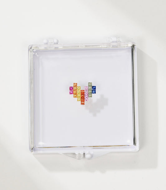 Rainbow sapphire princess cut "Follow Your Heart" set box