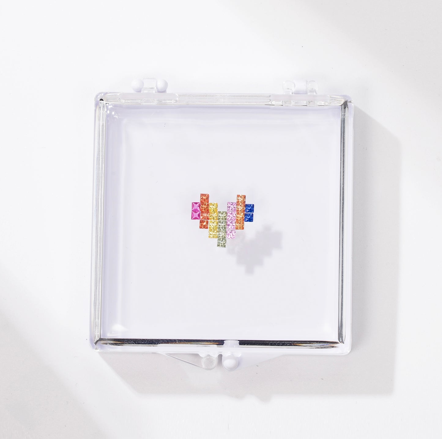 Dopamine Rainbow Sapphire Princess Cut "Follow Your Heart" Set Box