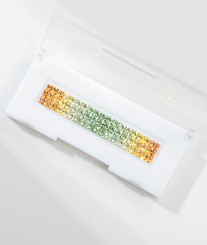 Sunflower series yellow and green sapphire gemstone combination