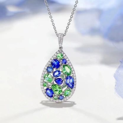 3.7ct Monet Series Sapphire Chopard Pendant Set