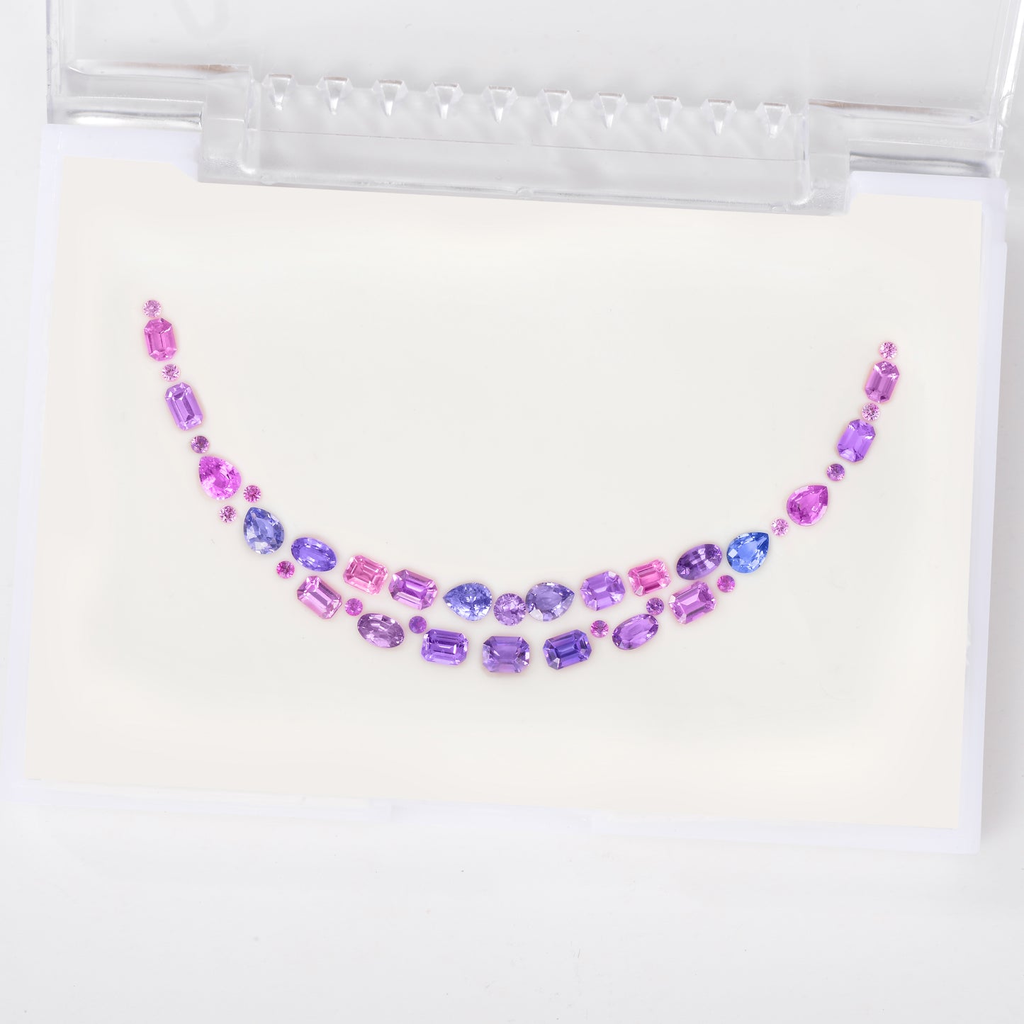 8.31ct Monet's Water Lily Series Pinkish Purple Sapphire Necklace Set