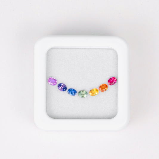 1.524ct Seven-color Rainbow Smile Collar Necklace with Colored Sapphires Combination