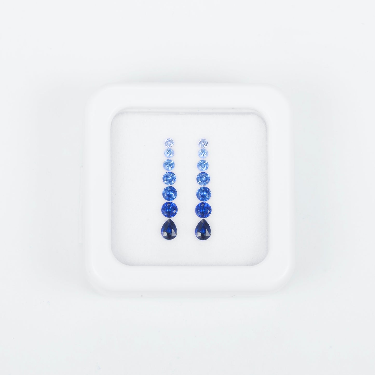 1.32ct blue sapphire earrings with a graduated blue gemstone fringe