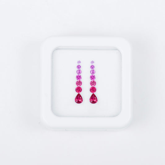 1.49ct Pink Sapphire Ombre Gemstone Earrings