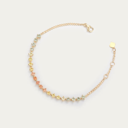 Sunflower Bracelet | Adjustable Chain Version| 18K Yellow Gold