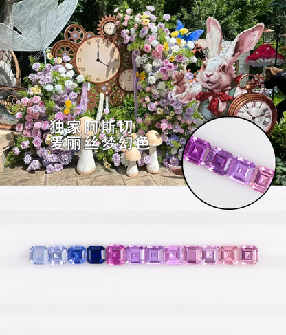 3.053ct exclusive Asscher cut Alice's Dream fancy color ring/bracelet with stone setting