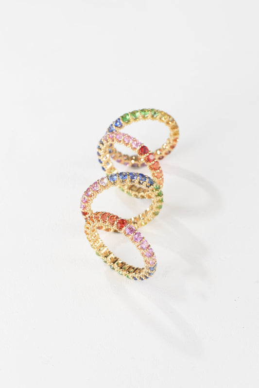 Rainbow ring in 18K yellow gold. Ring size: 11~14#