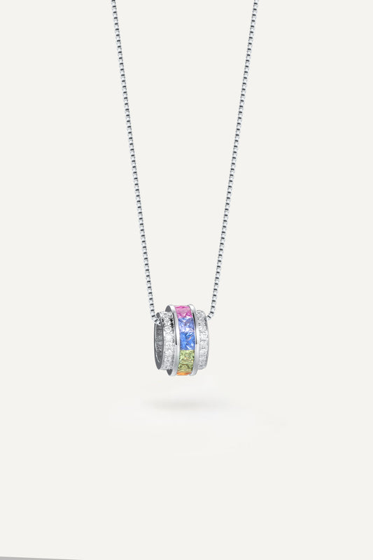 Rainbow Necklace encountered on the road 18K white gold