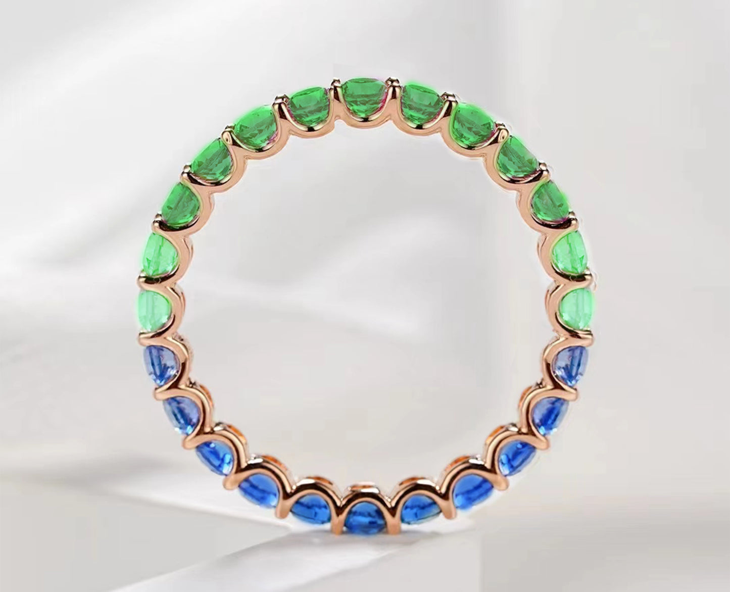 0.978ct Montblanc Full Moon Sapphire Saffrelei Color Clash Ring with Stone Combination