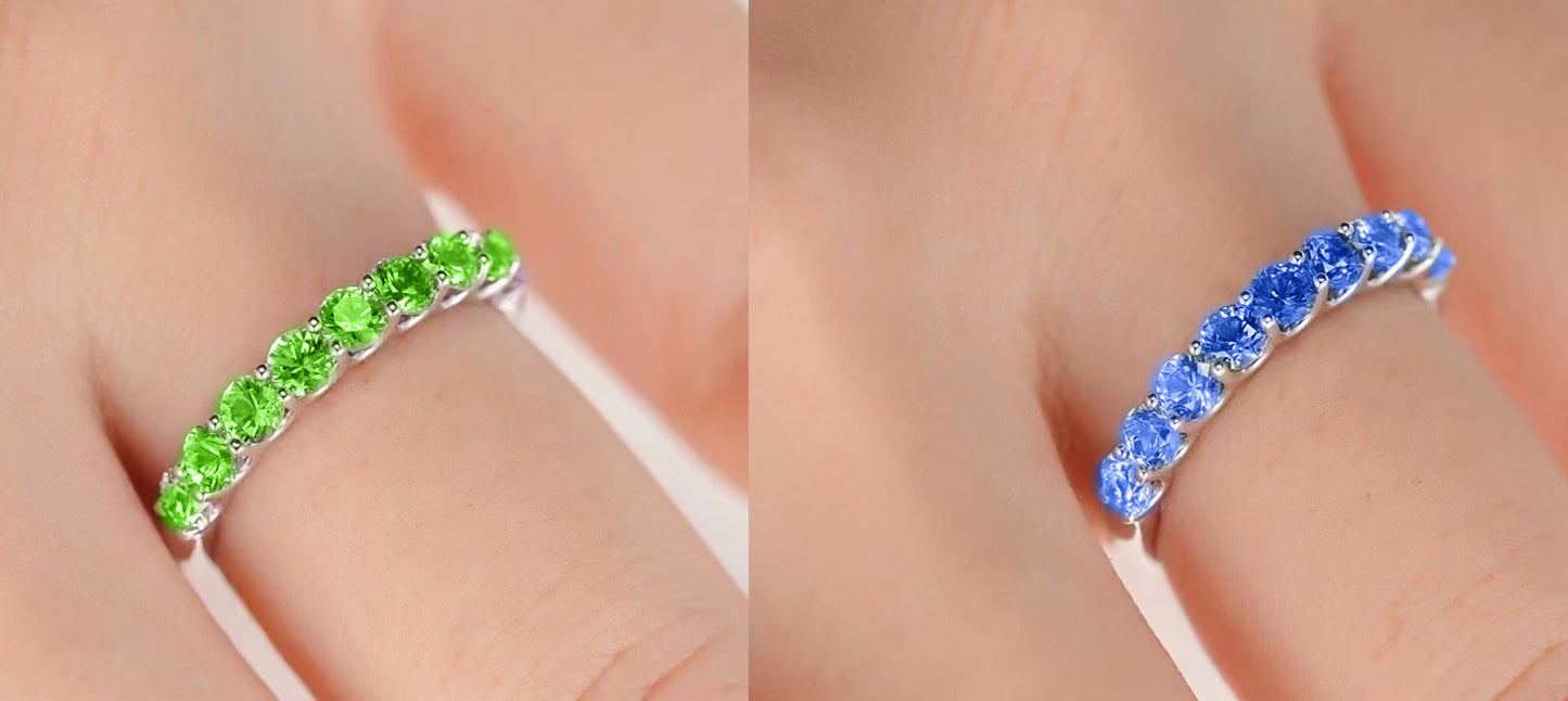 0.978ct Montblanc Full Moon Sapphire Saffrelei Color Clash Ring with Stone Combination