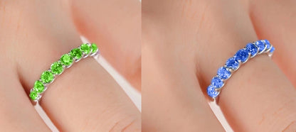 0.978ct Montblanc Full Moon Sapphire Saffrelei Color Clash Ring with Stone Combination