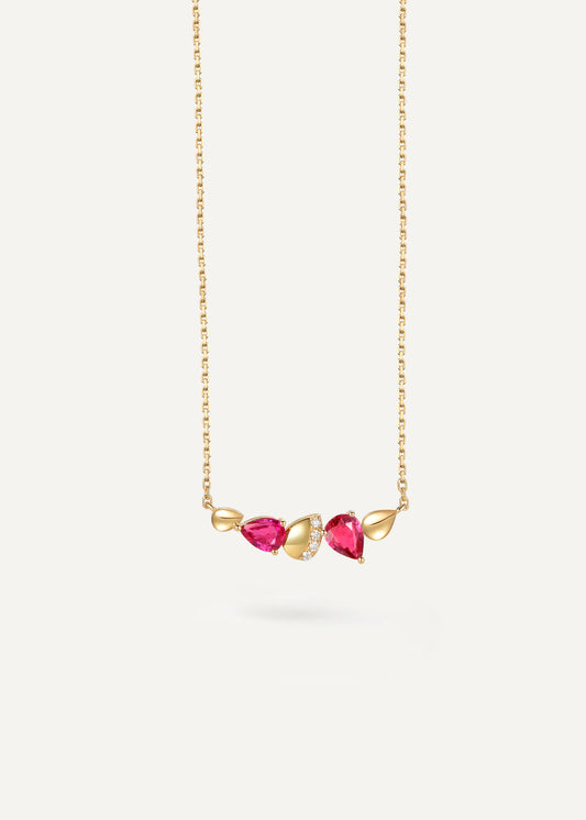 Ruby Gemini Collar Necklace 18K Yellow Gold