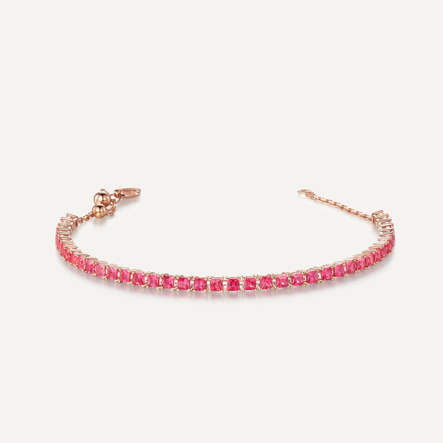 Paparacha color Bai Ta Princess square bracelet 18K red