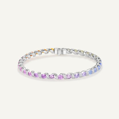 Rainbow Candy Bracelet 18k White Gold