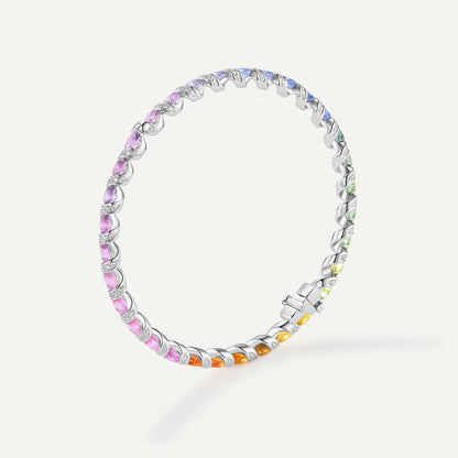 Rainbow Candy Bracelet 18k White Gold