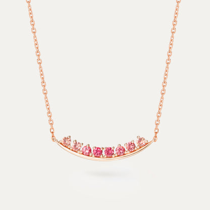 Smiling Sunset Color Necklace | 18K rose gold |Adjustable Chain